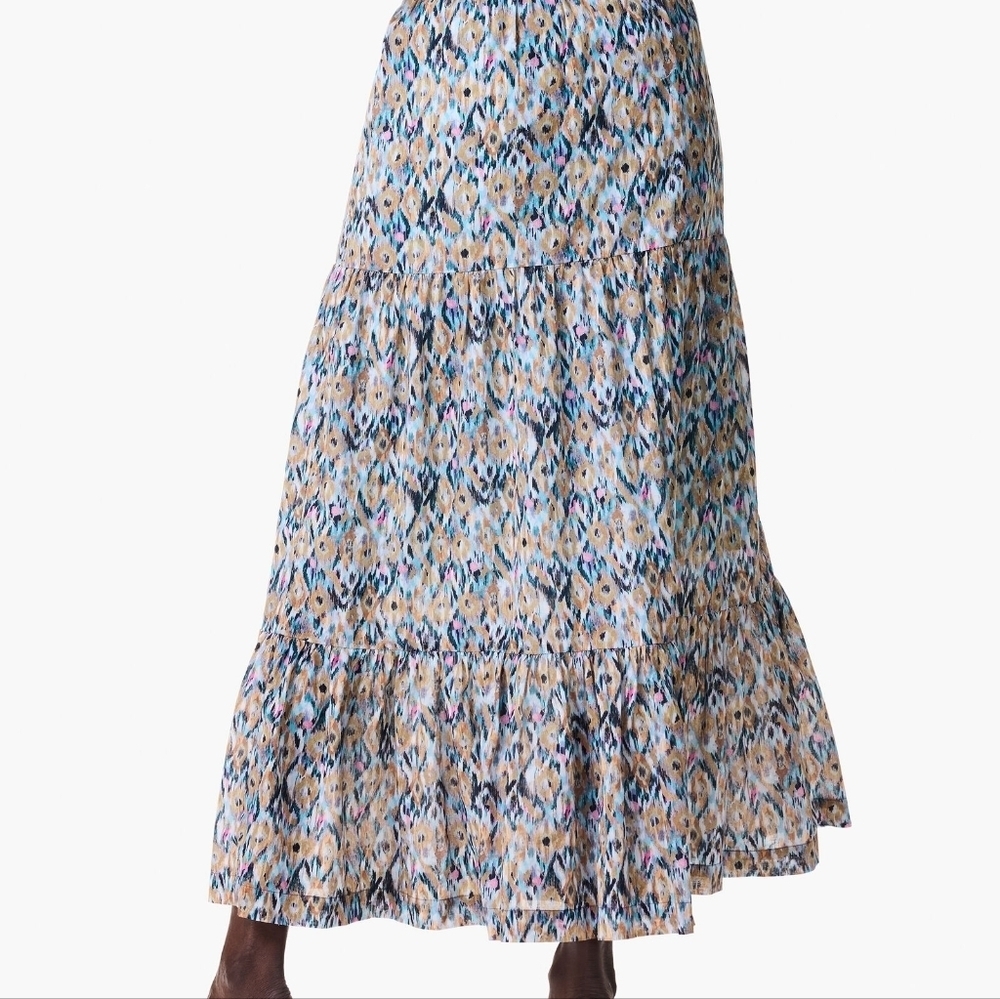 NWT NIC + ZOE Up Beat I Cat Teired Maxi Skirt  Colorful Boho 3X - Picture 2 of 9